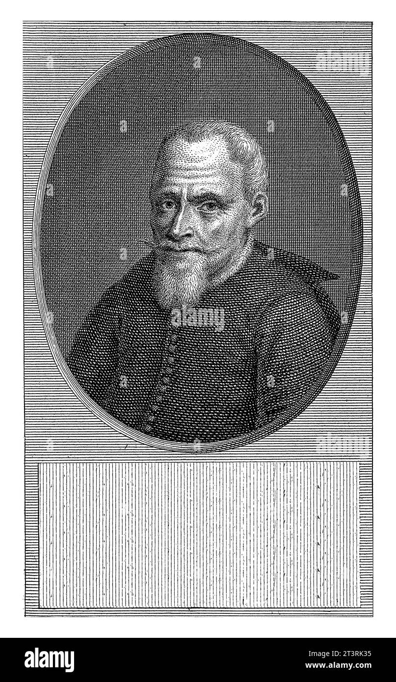 Ritratto di Lambert Klaasz Aker, Pieter Tanje, 1716 - 1761 Ritratto di Lambert Klaasz Aker, ministro mennonita a Hoorn e Harlingen. Foto Stock