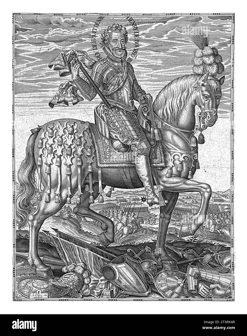Ritratto di Enrico IV, re di Francia e Navarra, Jan van Halbeeck, 1600 - 1610 Ritratto equestre di Enrico IV, re di Francia e Navarra, vestito i Foto Stock