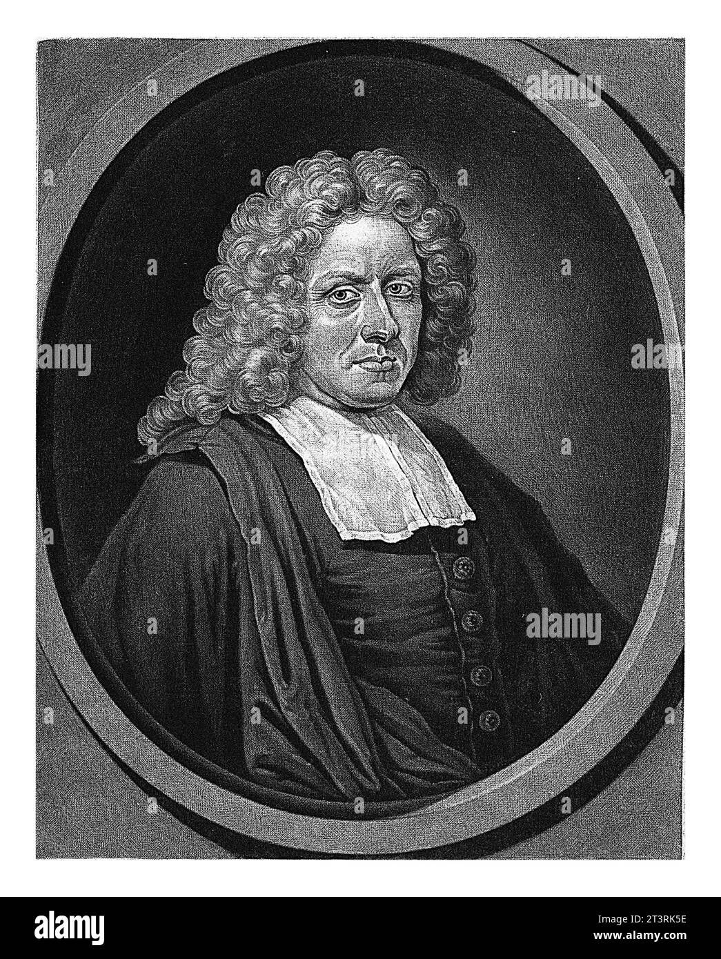 Ritratto del predicatore Engelbertus Dorper, Pieter Schenk (i), 1670 - 1713, vintage inciso. Foto Stock