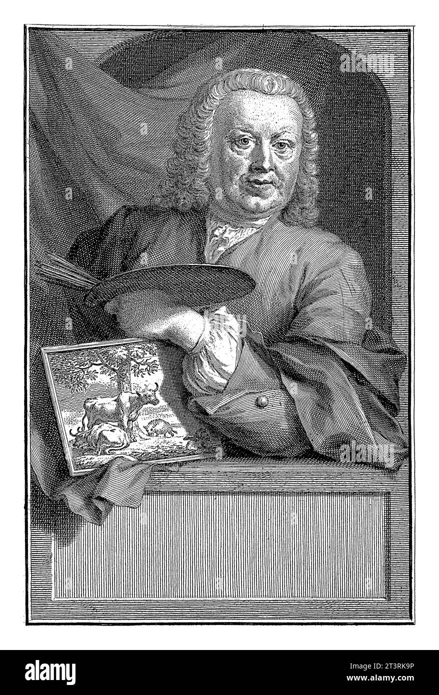 Ritratto di Johan van Gool, Jacob Houbraken, dopo Aert Schouman, 1748 - 1750 Foto Stock