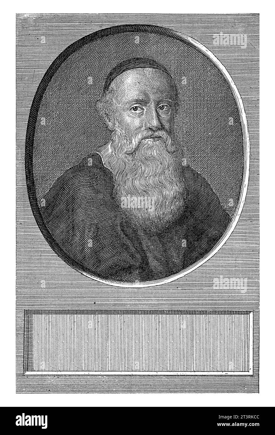 Ritratto di Menno Simons, Aernout Naghtegael, 1668 - 1725 Ritratto di Menno Simons, leader dei Mennoniti, un kalot sulla testa. Foto Stock