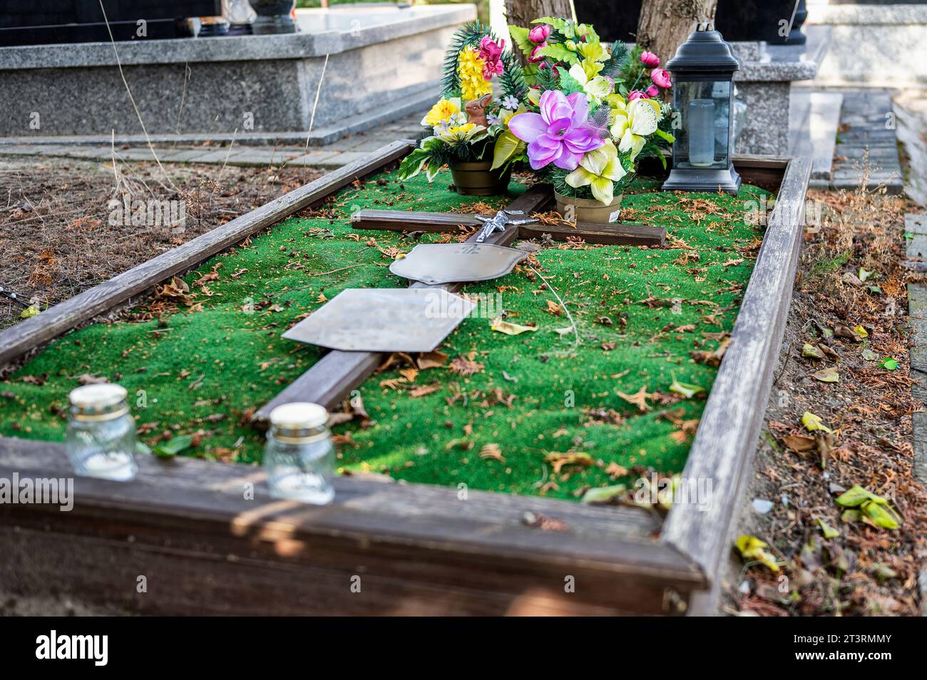 Tombe decorate al Cimitero cattolico. Foto Stock