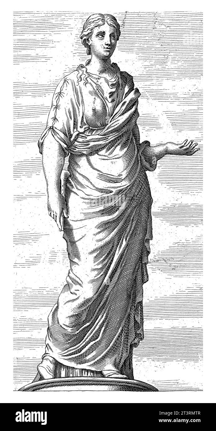 Statua della musa sul Campidoglio di Roma, Cornelis van Dalen (II), dopo Francois Perrier, 1648 - 1664 Foto Stock