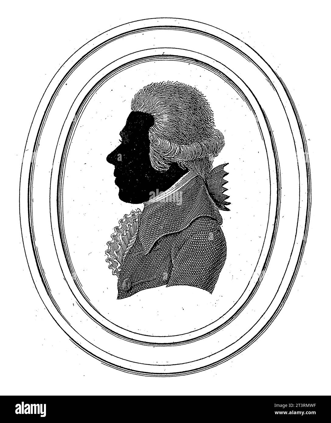 Ritratto silhouette di Gerrit Jan van Wij, Noach van der Meer (II), ritratto silhouette 1792 di Gerrit Jan van Wij, medico e chirurgo, in profilo Foto Stock