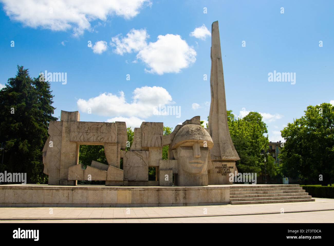 Monumento del soldato rumeno a Carei, Contea di Satu Mare, Romania Foto Stock