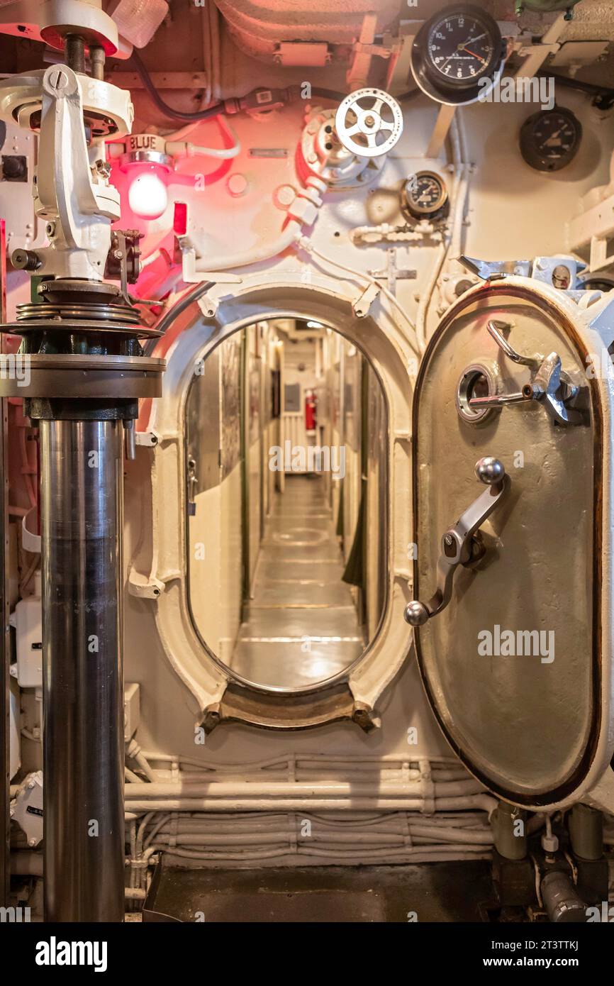 Muskegon, Michigan - la USS Silversides, un sottomarino classe Gato della seconda guerra mondiale, presso l'USS Silversides Submarine Museum. Foto Stock