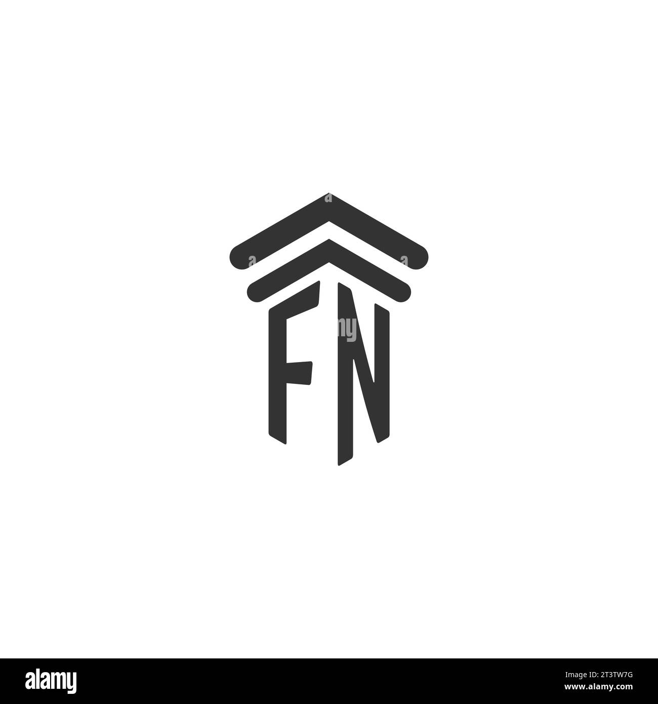 FN iniziale per modello di logo dello studio legale Illustrazione Vettoriale
