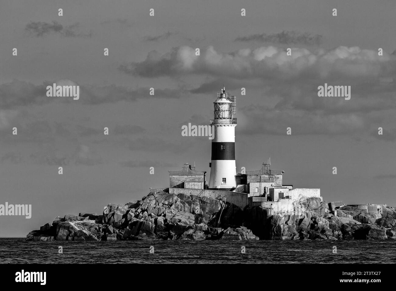 East Maidens Lighthouse, Larne, County Antrim, Irlanda del Nord, Regno Unito Foto Stock