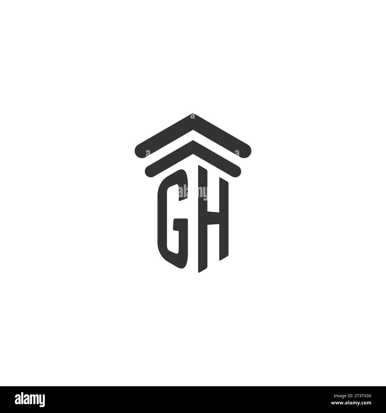 GH iniziale per modello di logo dello studio legale Illustrazione Vettoriale
