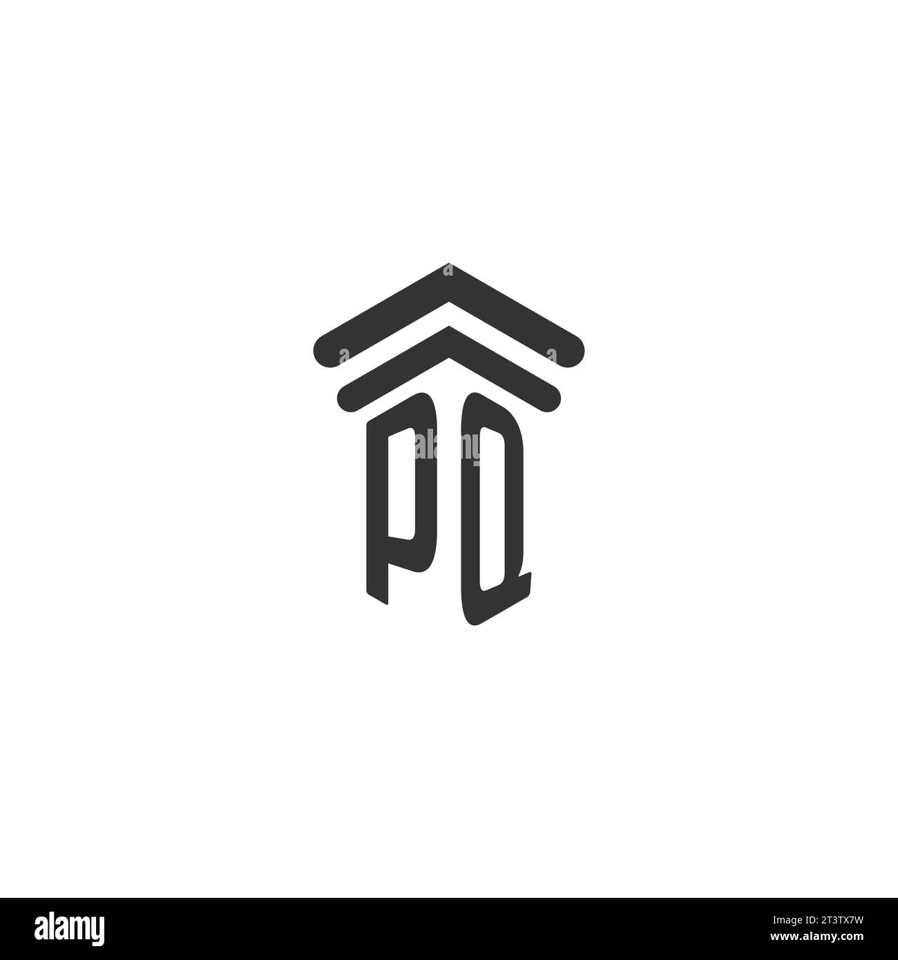 PQ iniziale per modello di logo dello studio legale Illustrazione Vettoriale