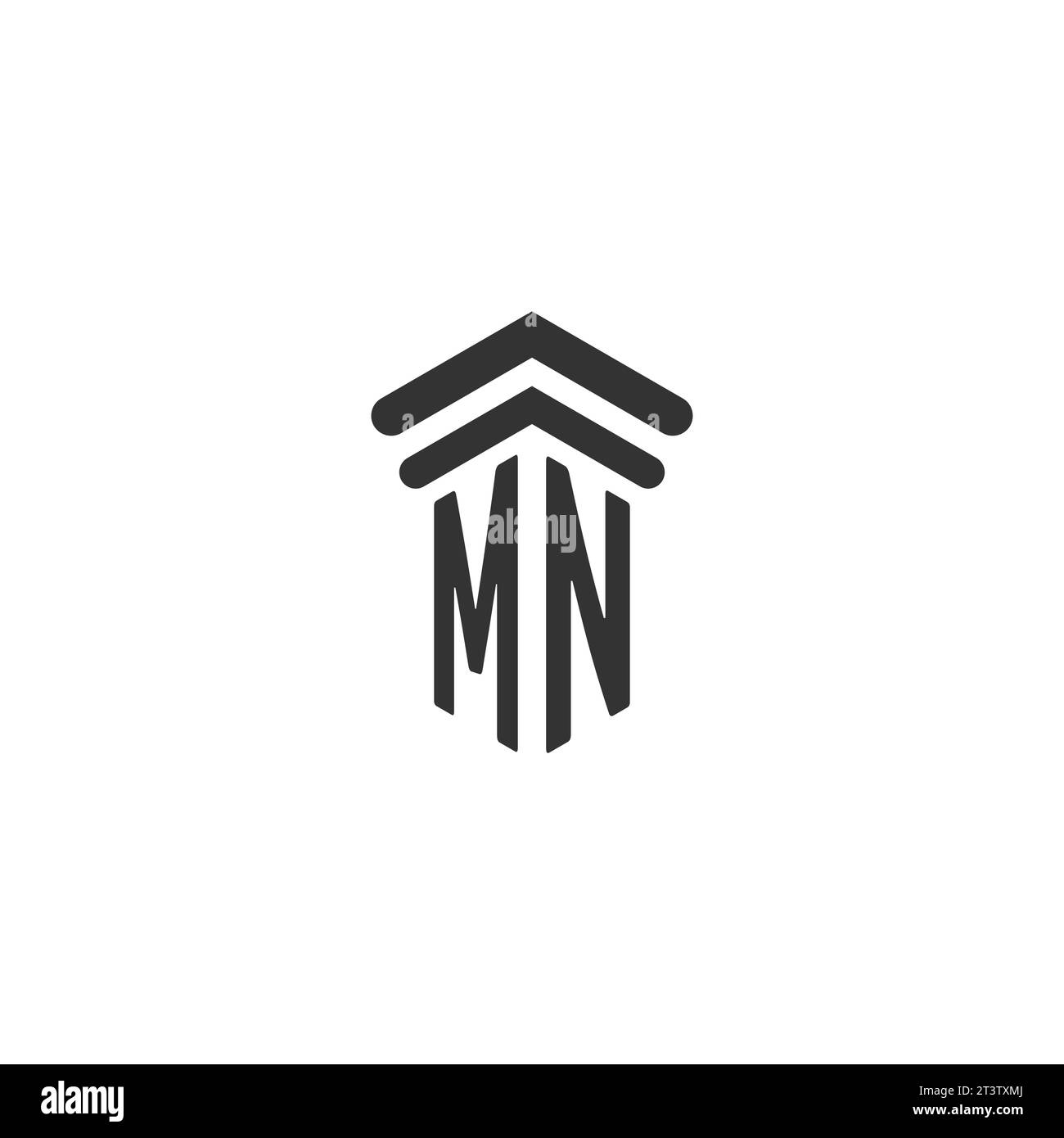MN iniziale per modello di logo dello studio legale Illustrazione Vettoriale