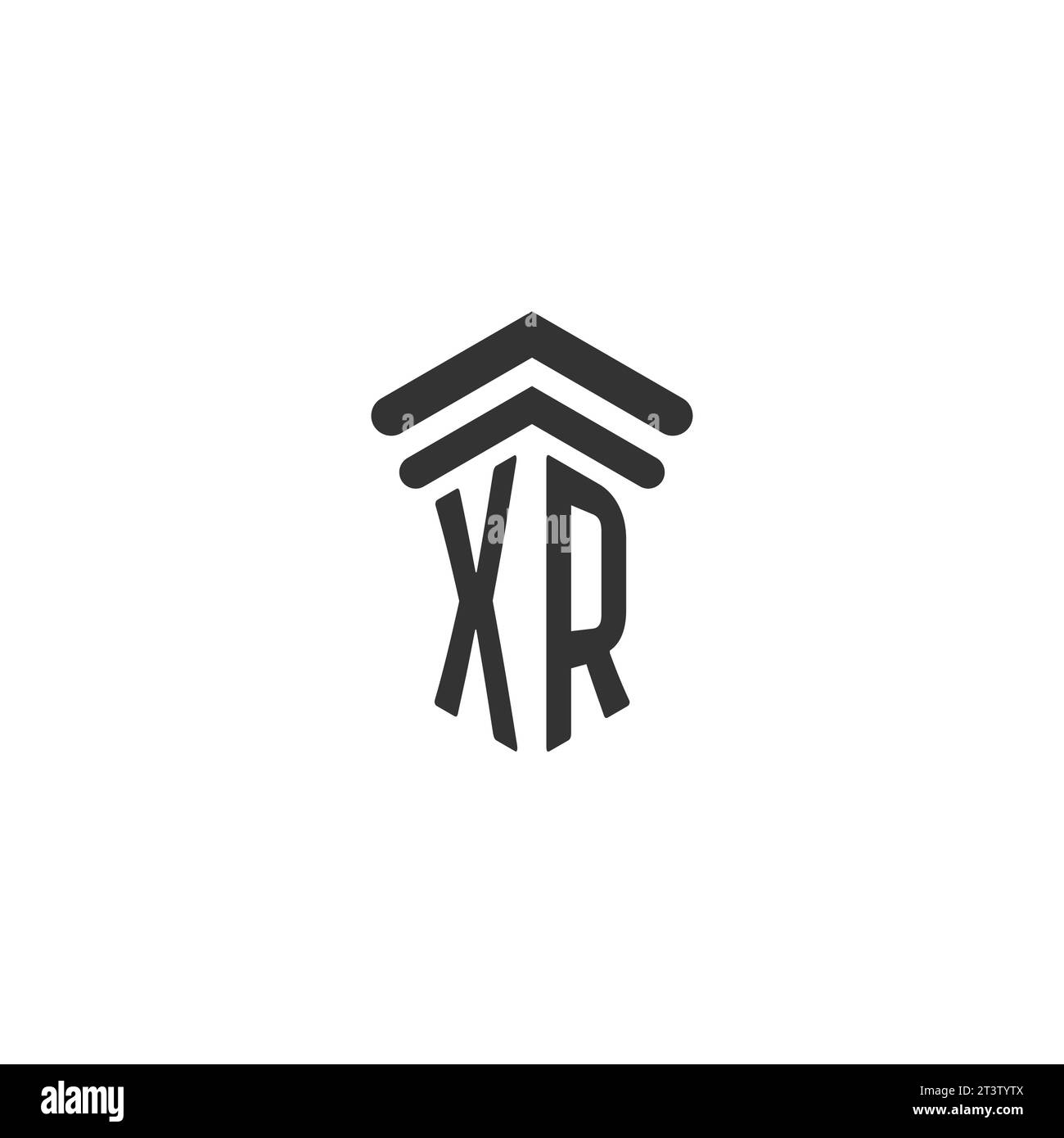 XR Initial per il modello di design del logo dello studio legale Illustrazione Vettoriale