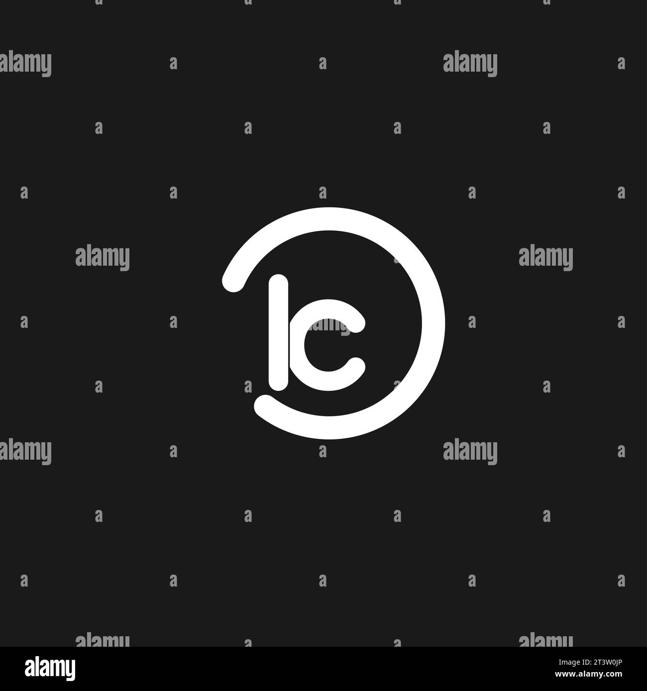 Monogramma con logo LC iniziali con semplici cerchi, linee e grafica vettoriale Illustrazione Vettoriale