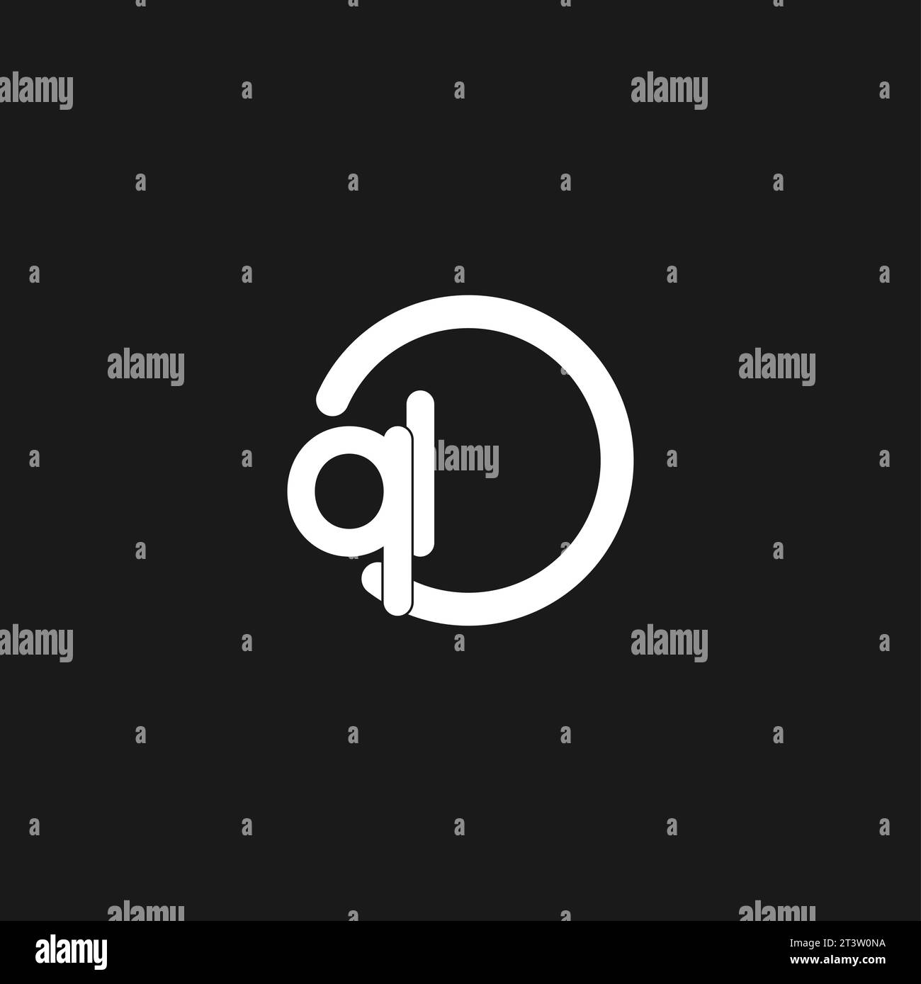 Monogramma con logo QL iniziali con semplici cerchi, linee e grafica vettoriale Illustrazione Vettoriale