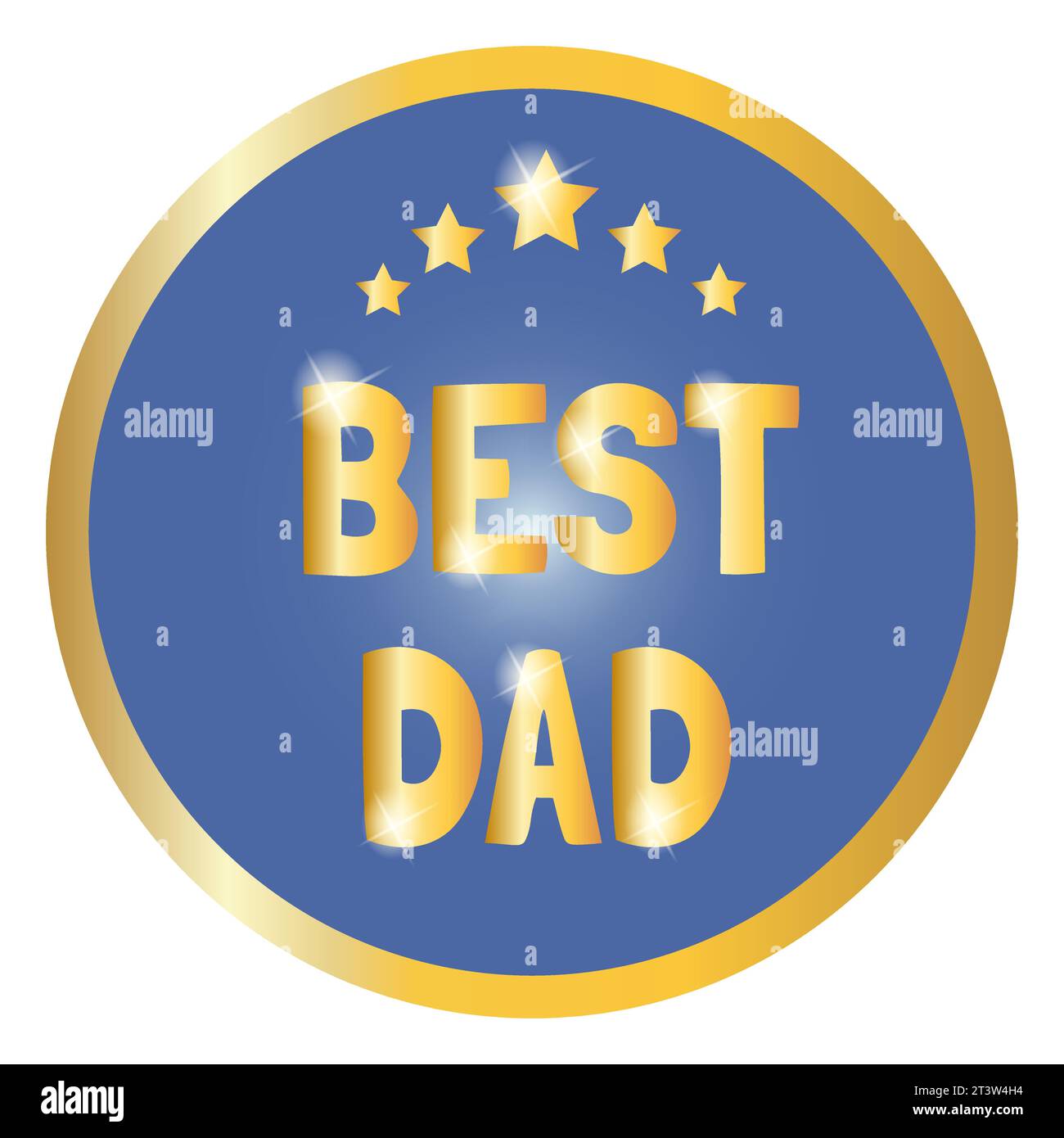 Golden Badges "Best dad". Illustrazione vettoriale. Illustrazione Vettoriale
