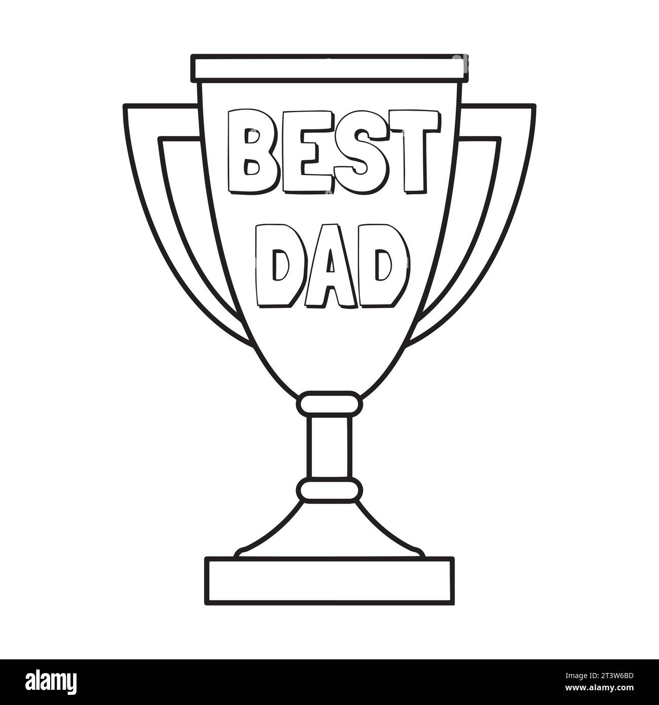 Trofeo, icona Best Dad. Elementi illustrativi semplici a linee e contorni. Vettore. Illustrazione Vettoriale