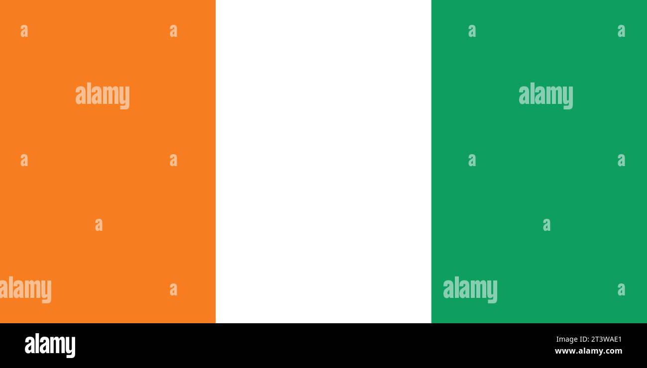 Bandiera nazionale della Costa d'Avorio Costa d'Avorio che può essere utilizzata per le giornate nazionali. Illustrazione vettoriale Illustrazione Vettoriale
