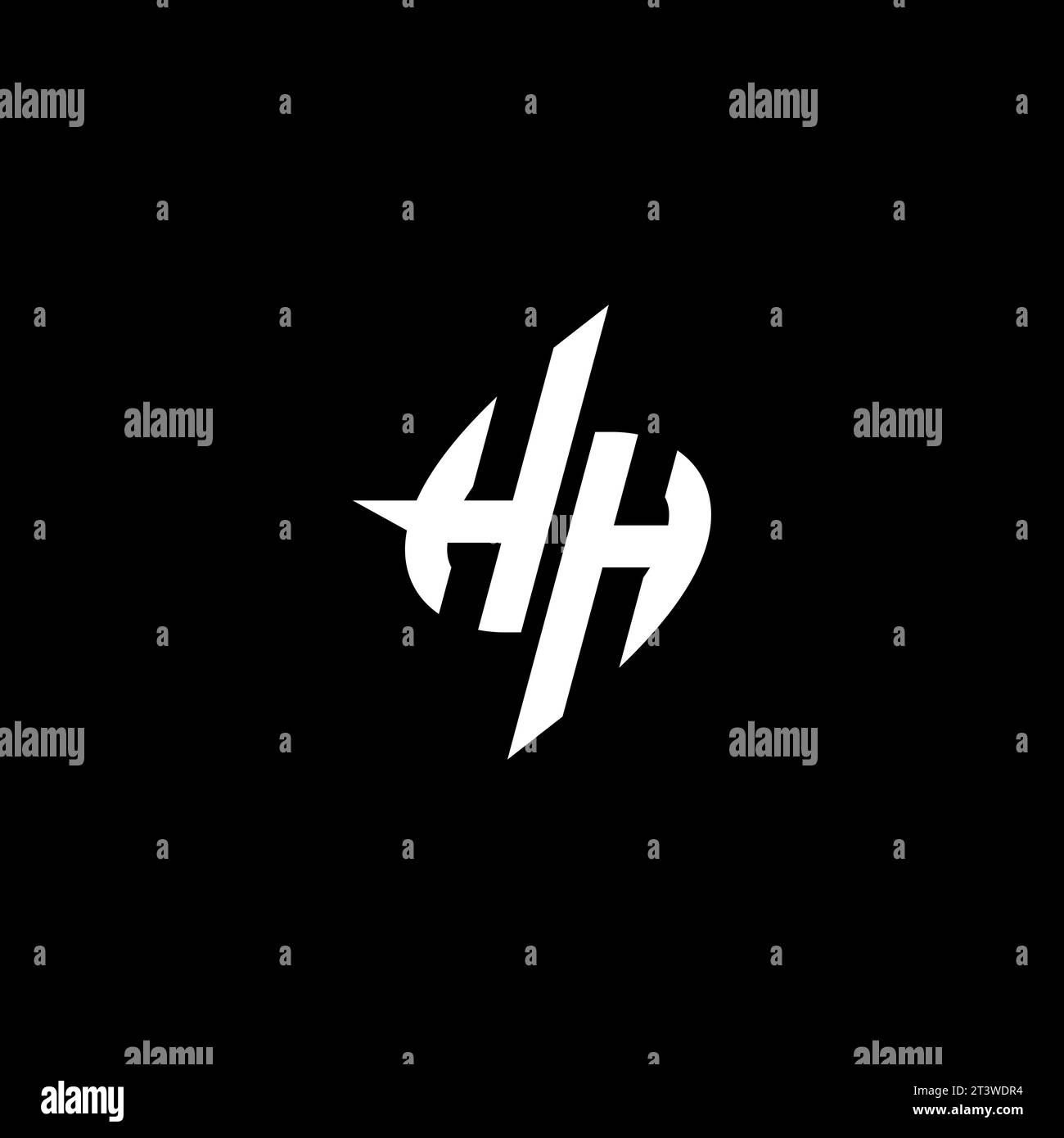 Logo esport monogramma HH con design vettoriale di forma accattivante Illustrazione Vettoriale