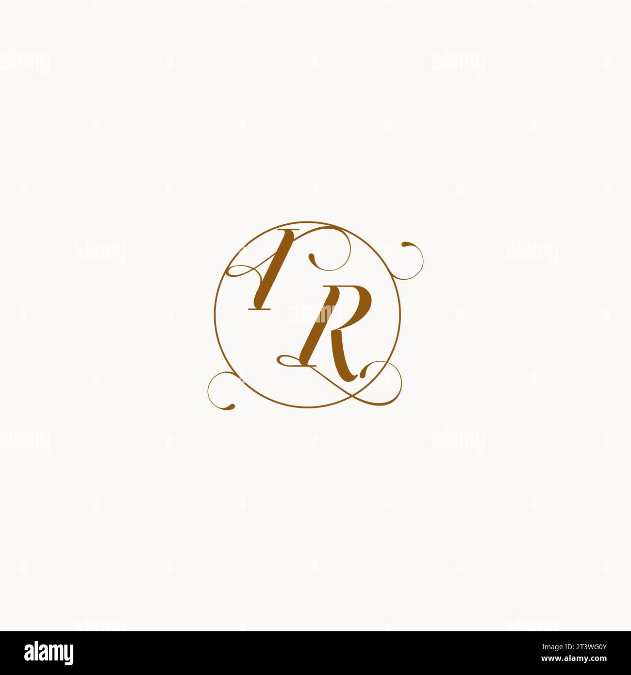 Il logo di matrimonio IR è il simbolo unico del vostro matrimonio e potete usarlo sulla cancelleria del vostro matrimonio Illustrazione Vettoriale