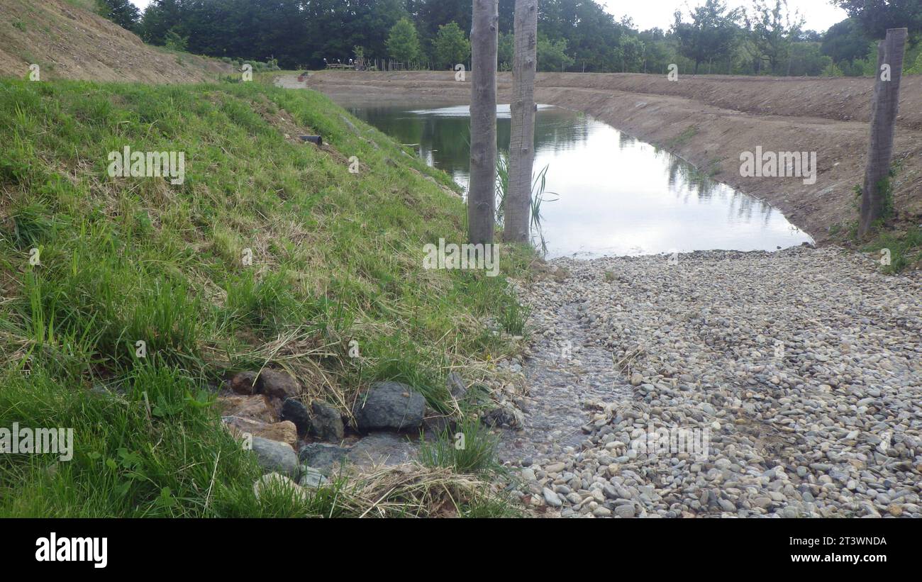 Costruzione di laghetti per la progettazione di giardini acquatici stagno e paesaggio naturale credito: Imago/Alamy Live News Foto Stock