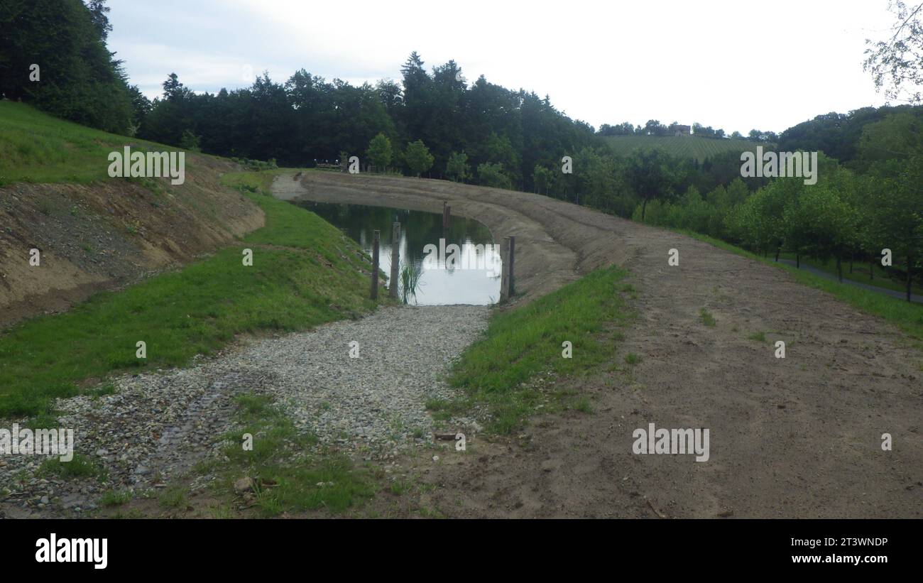 Costruzione di laghetti per la progettazione di giardini acquatici stagno e paesaggio naturale credito: Imago/Alamy Live News Foto Stock