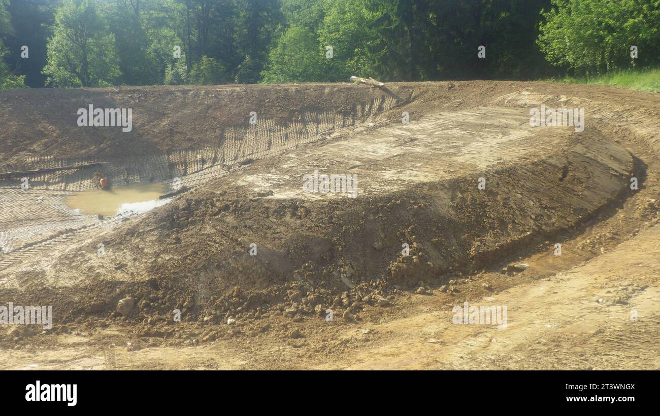 Costruzione di laghetti per la progettazione di giardini acquatici stagno e paesaggio naturale credito: Imago/Alamy Live News Foto Stock