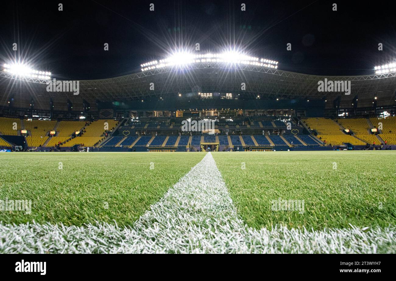 Vista generale del King Saud University Stadium, noto come al-Awwal Park a causa di motivi di sponsorizzazione, prima della partita al Nassr (KSA) vs al Duhail SC (QAT) giorno 3 della AFC Champions League 2023-24 gruppo e il 24 ottobre 2023 a Riyadh, Arabia Saudita. Foto di Victor Fraile / Power Sport Images Foto Stock