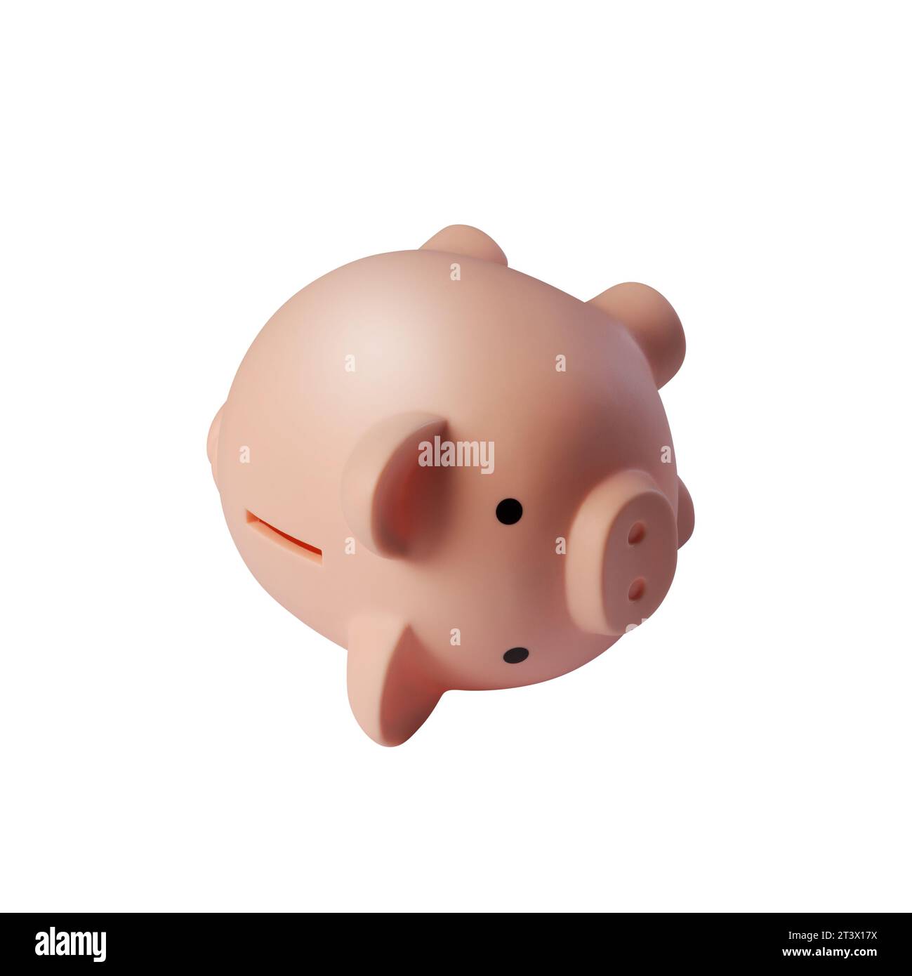 Il salvadanaio rovesciato isolato: Problemi finanziari, debito e concetto di crisi Foto Stock