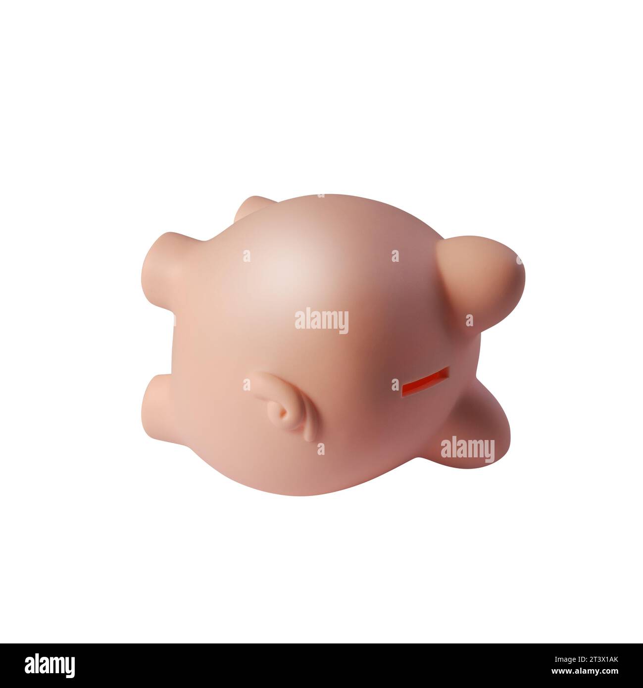 Il salvadanaio rovesciato isolato: Problemi finanziari, debito e concetto di crisi Foto Stock