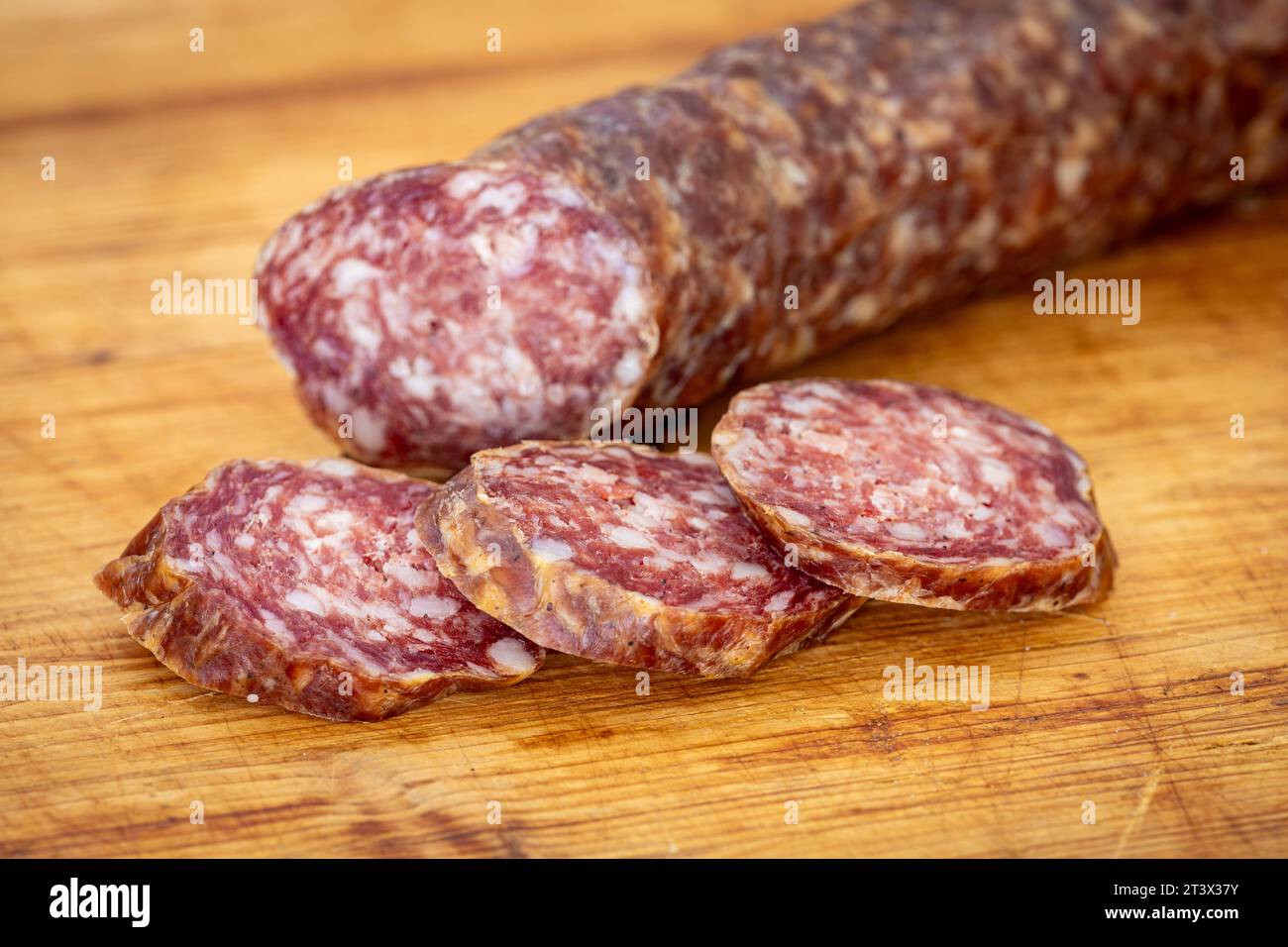 Salsiccia tradizionale affumicata e secca Hesse Foto Stock