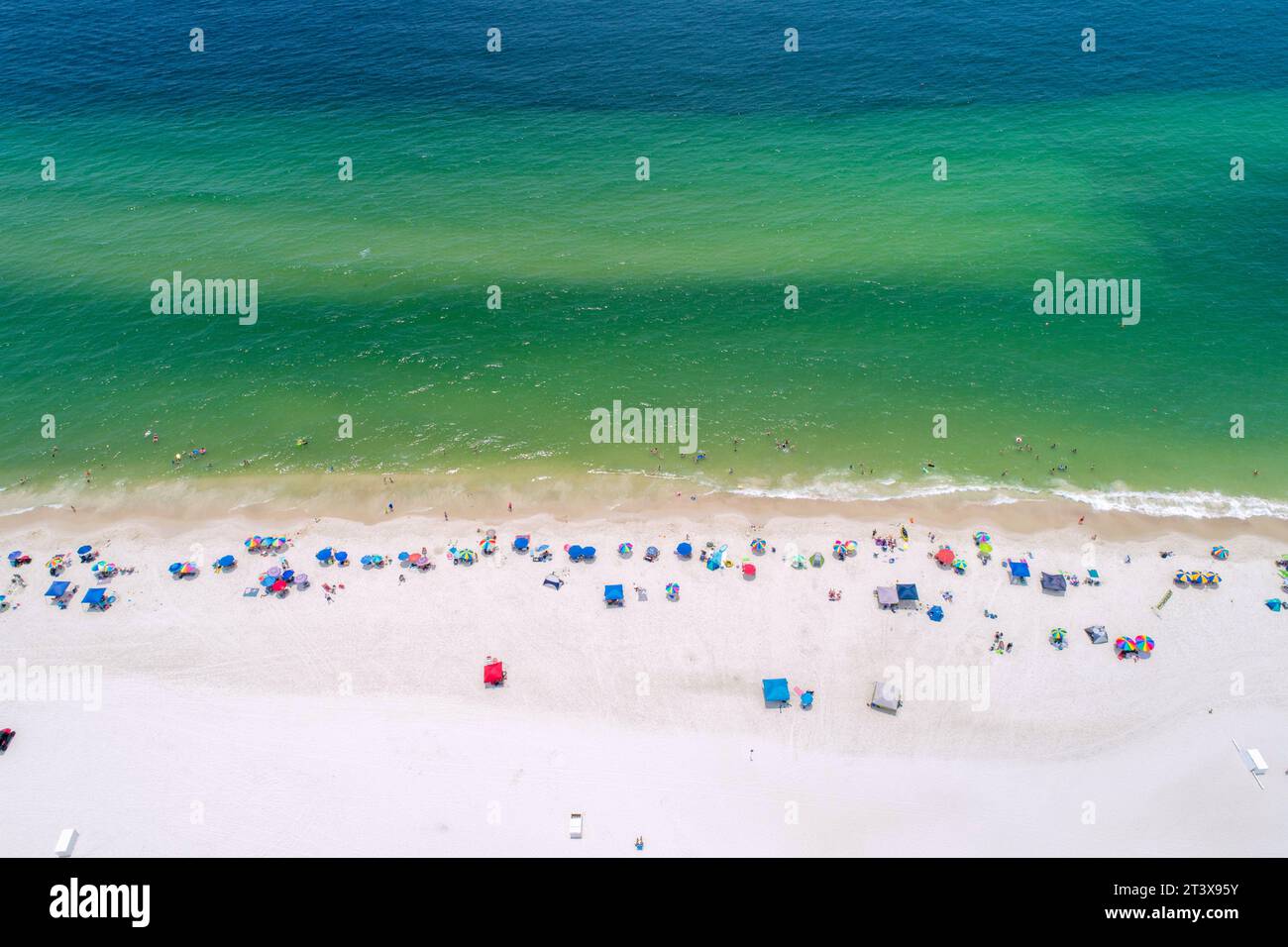 Vista aerea della spiaggia di Gulf Shores Foto Stock