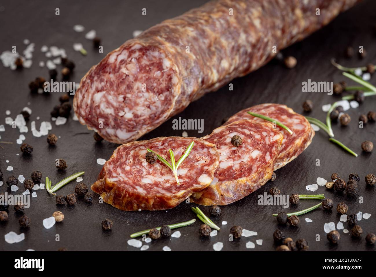 Salsiccia tradizionale affumicata e secca Hesse Foto Stock