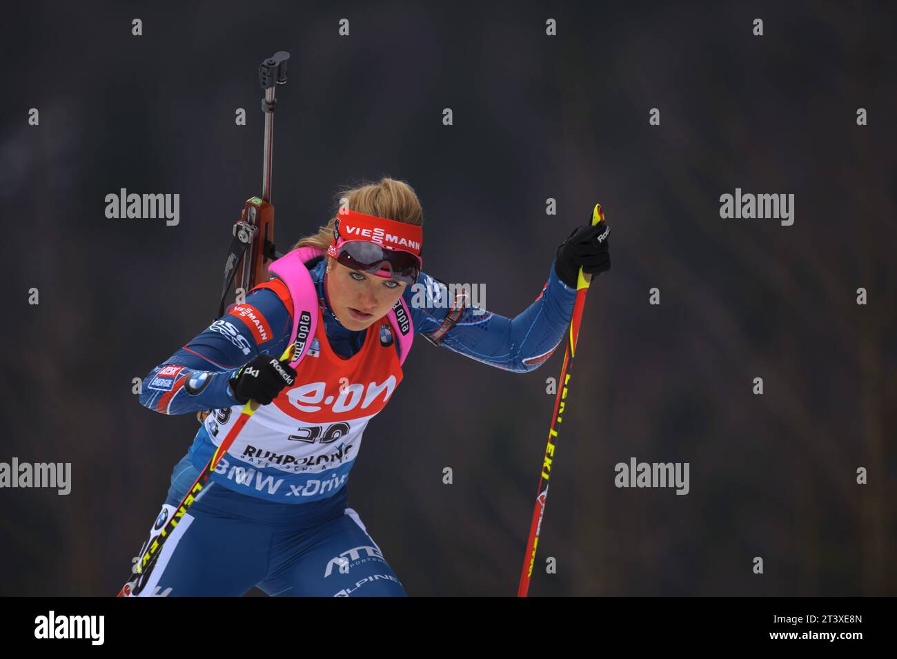 Gabriela Soukalova CZE Aktion Biathlon Welt Cup 7,5 KM Sprint der Frauen a Ruhpolding, Deutschland AM 16.01.2015 Foto Stock