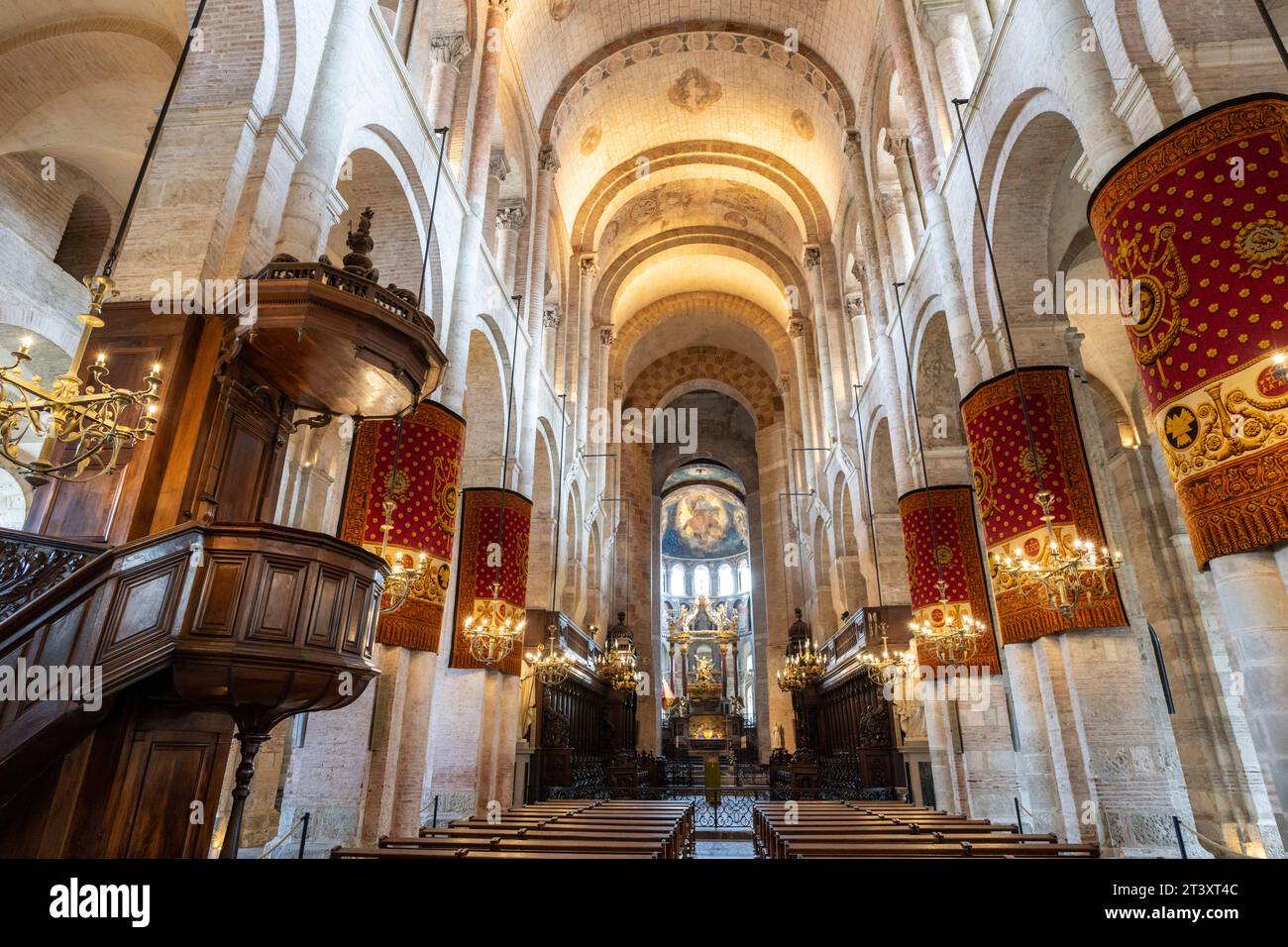 Basilica di San Sernín, Tolosa, Haute-Garonne, Repubblica francese, Europa. Foto Stock