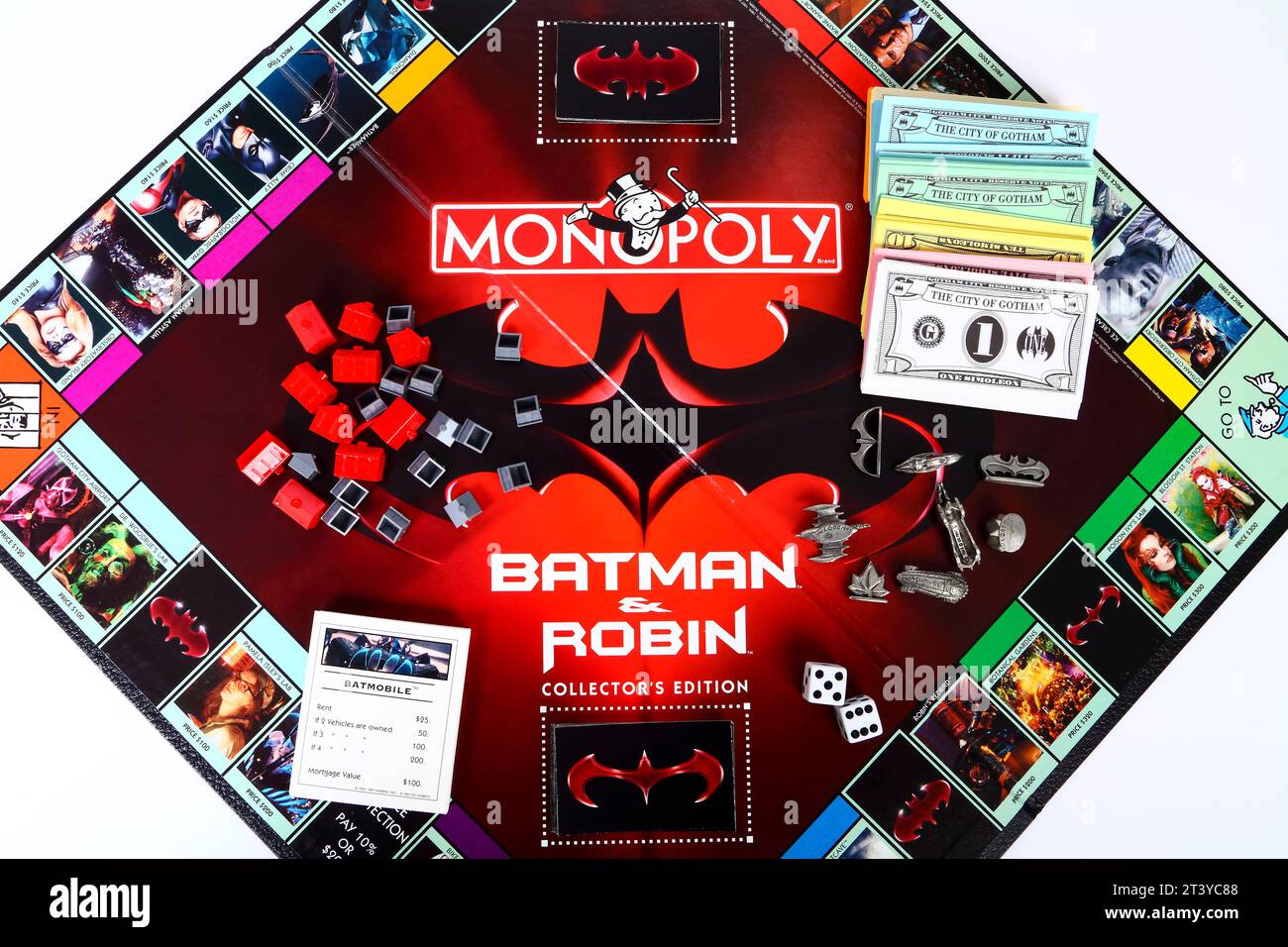 Monopoli Batman e Robin, edizione da collezione del popolare gioco da tavolo Foto Stock