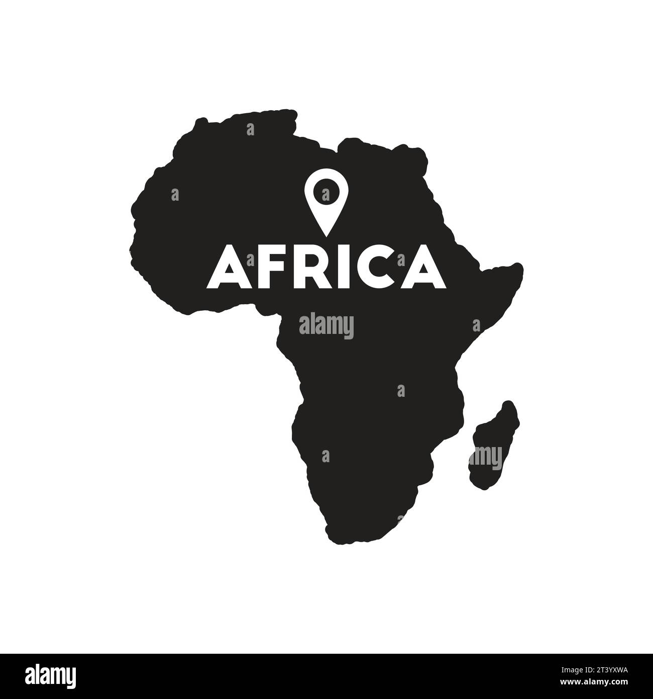 Icona piatta in bianco e nero africa Royalty Free Vector Illustrazione Vettoriale