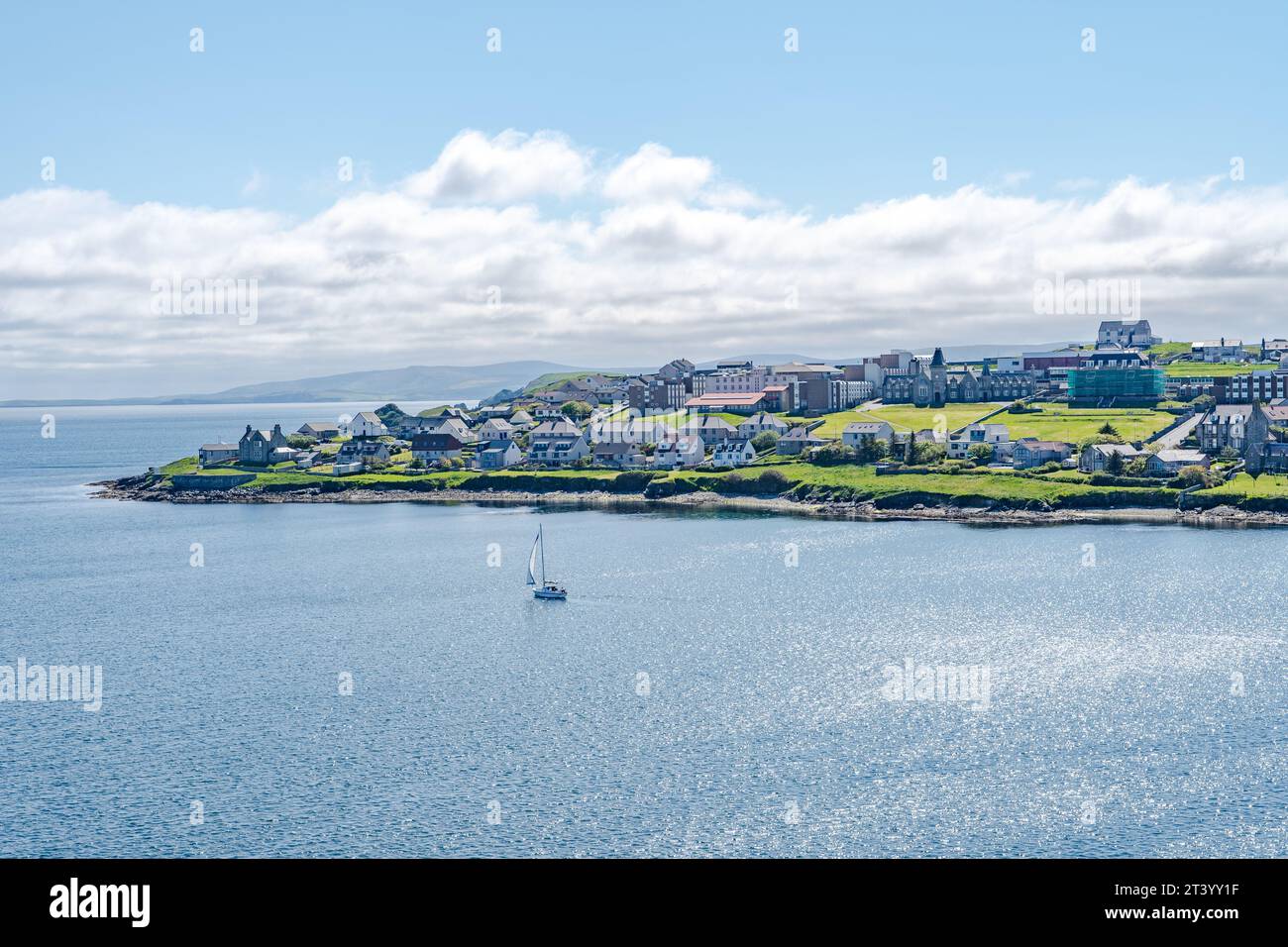 Paesaggio costiero di Lerwick nelle Isole Shetland, Scozia Foto Stock