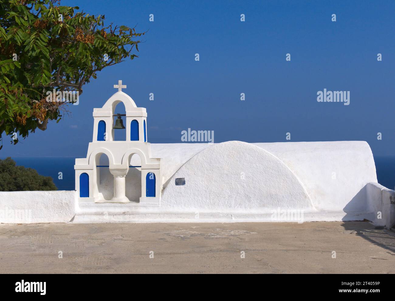 Cappella di Oia Santorini Foto Stock