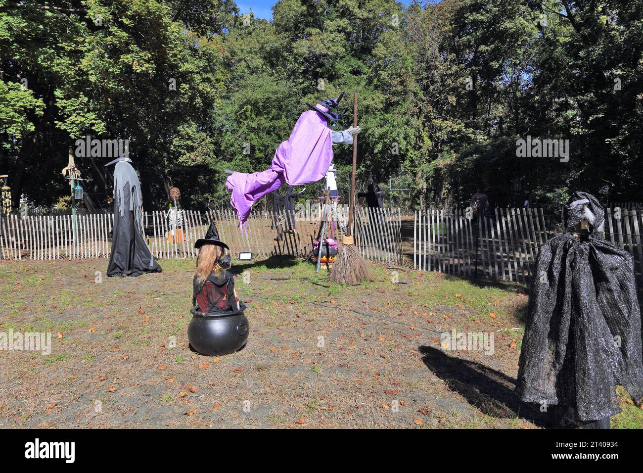 Scena di Halloween a Long Island NY Foto Stock