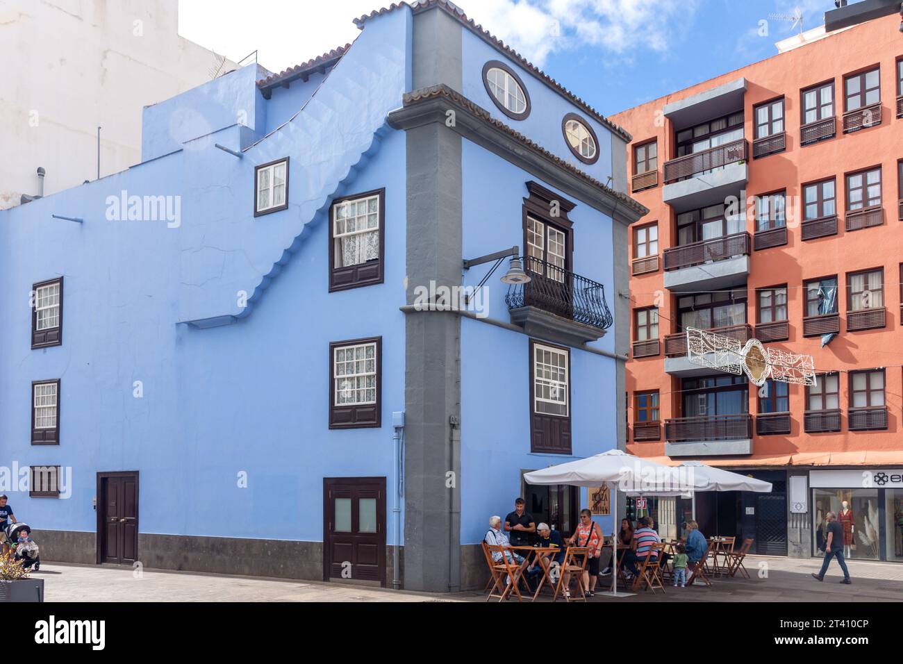 Cafetería Plaza Catedral (caffetteria), Calle Obispo Rey Redondo, San Cristóbal de la Laguna, Tenerife, Isole Canarie, Regno di Spagna Foto Stock