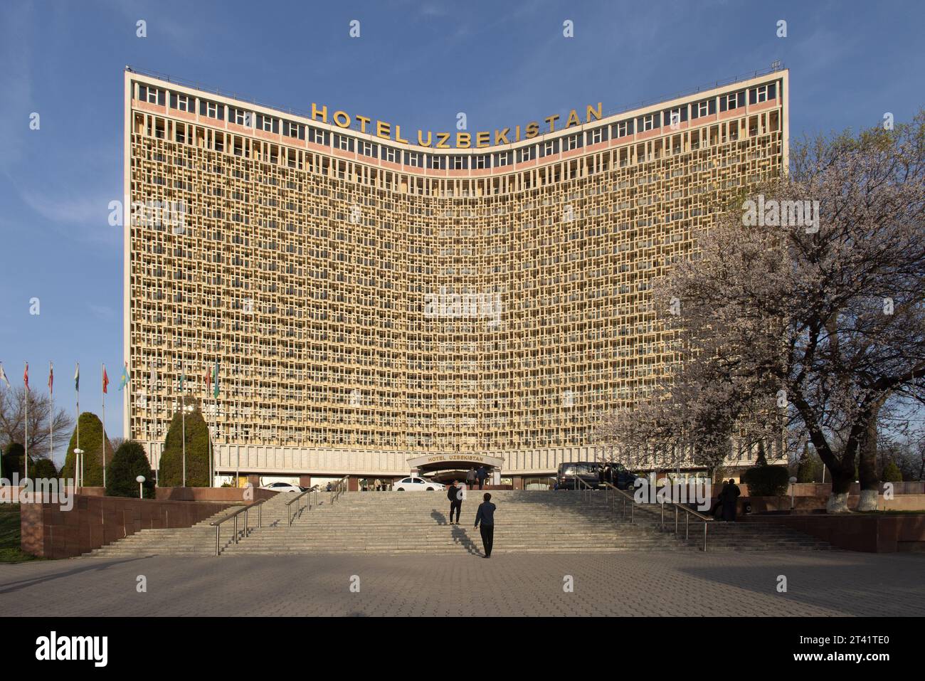 Hotel Uzbekistan architettura modernista Tashkent Foto Stock