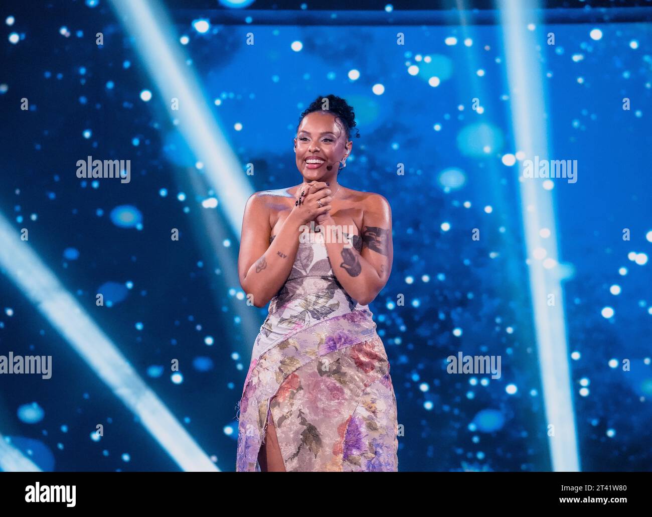 Stoccolma, Svezia. 27 ottobre 2023. Stoccolma, NEP Studios, Svezia, 10 27 2023, Iodl Fridays Final 4. Amie Bramme Sey, Pär Lernström Credit: Daniel Bengtsson/Alamy Live News Foto Stock