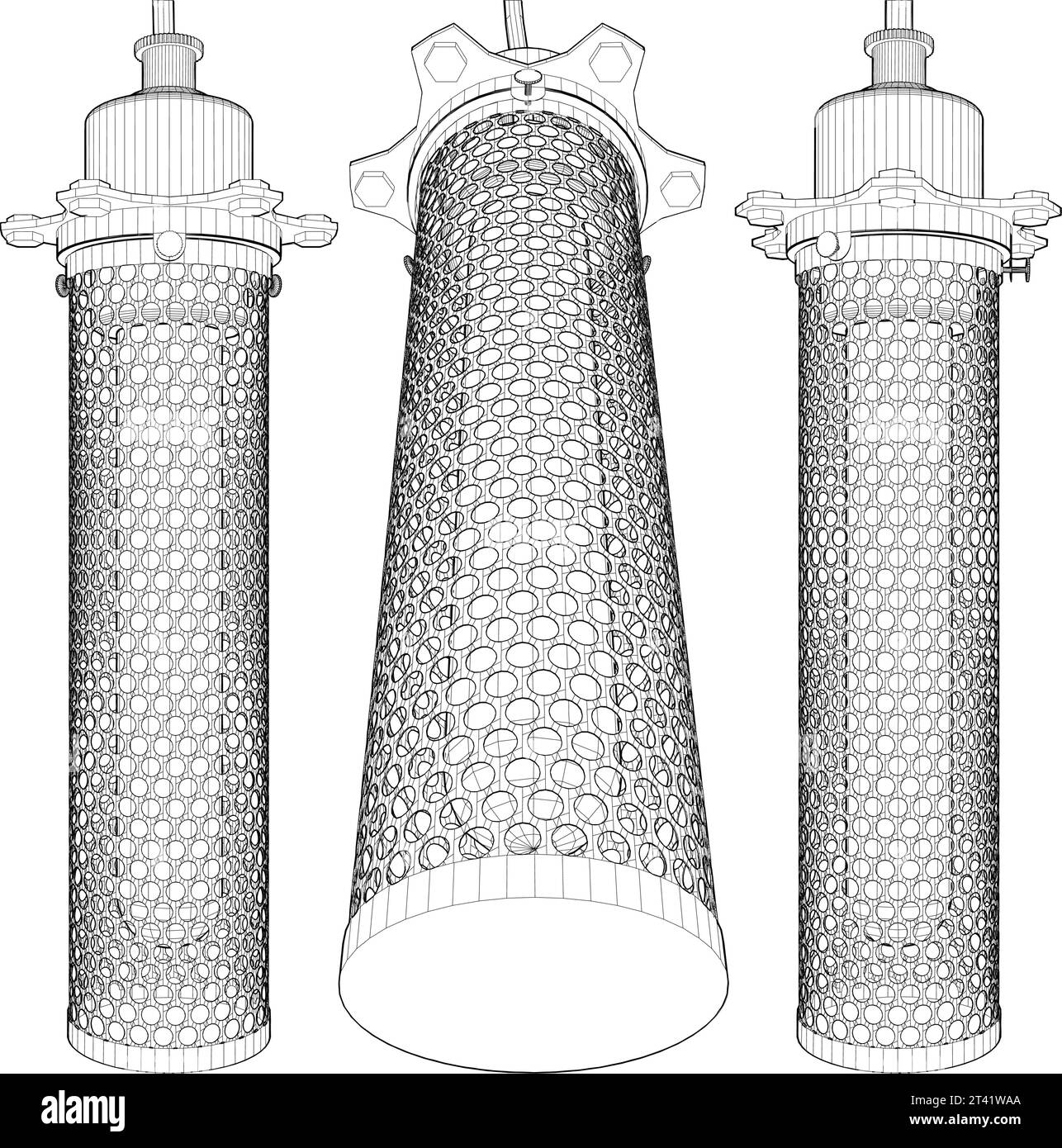 Luster Chandelier Vector. Lampada cilindrica in lamiera perforata. Sembra Una Mosquito Net. Illustrazione vettoriale di Un candeliere. Illustrazione Vettoriale