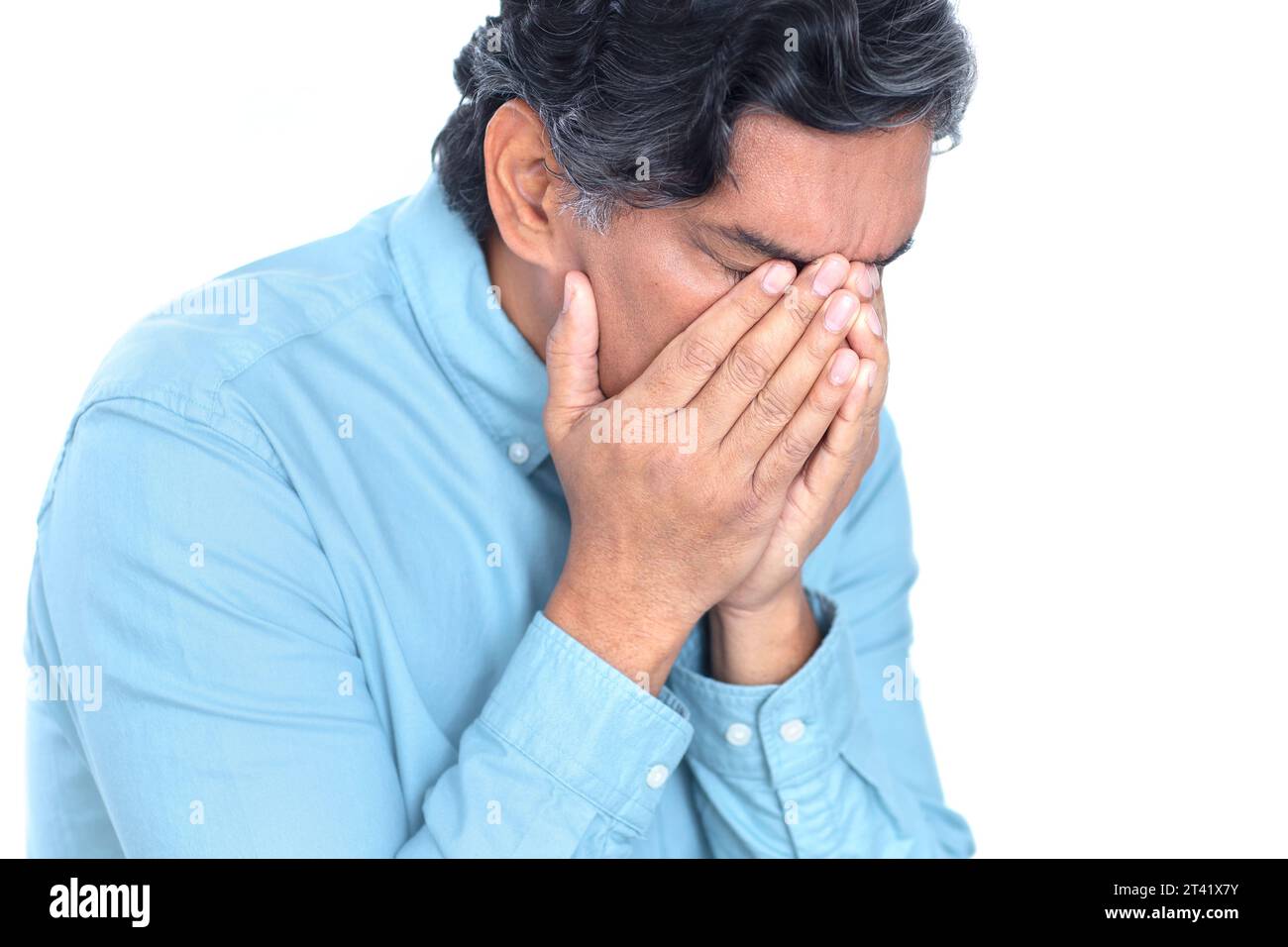 Uomo angosciato Foto Stock