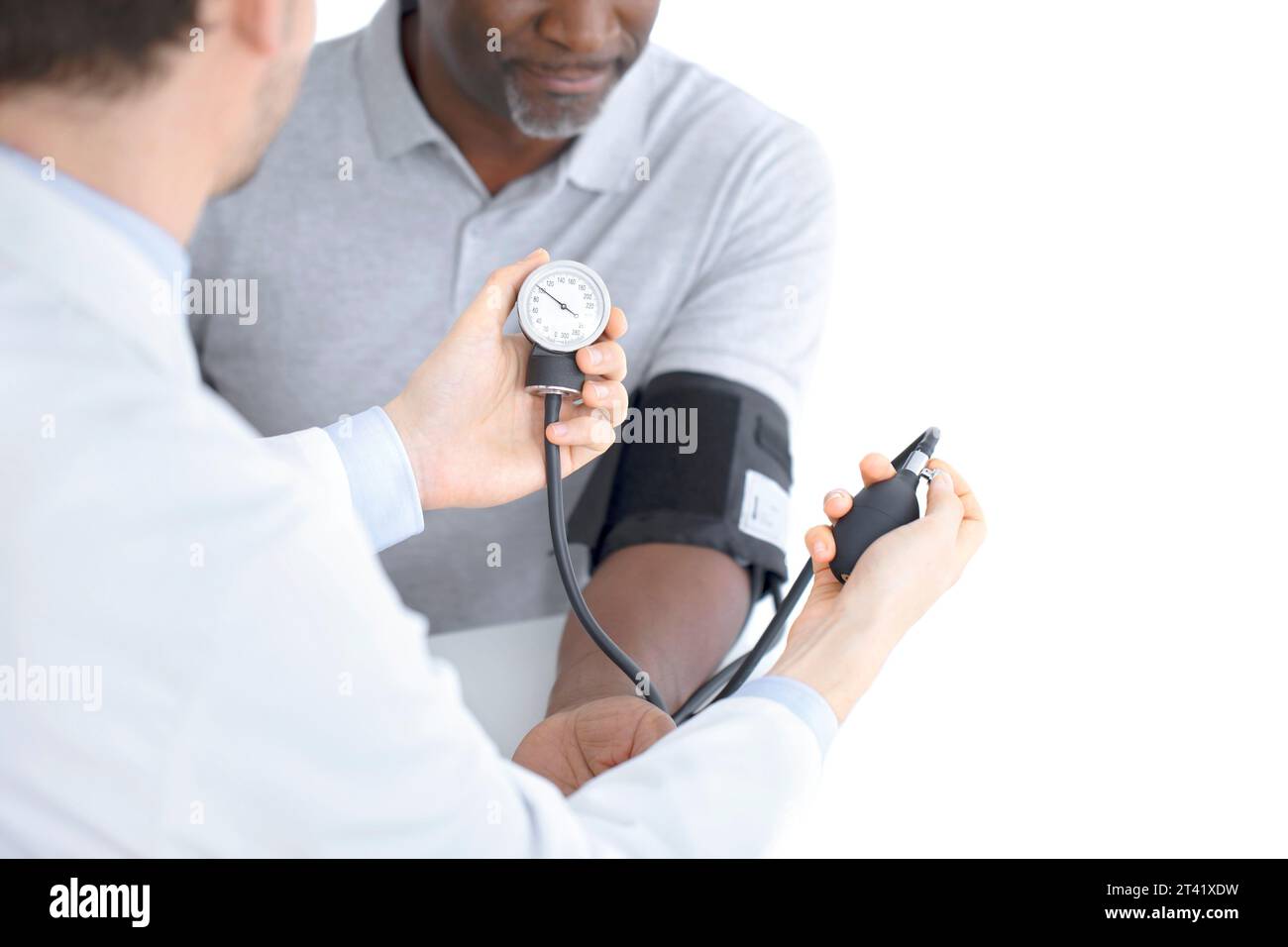 Controllo della pressione del sangue Foto Stock