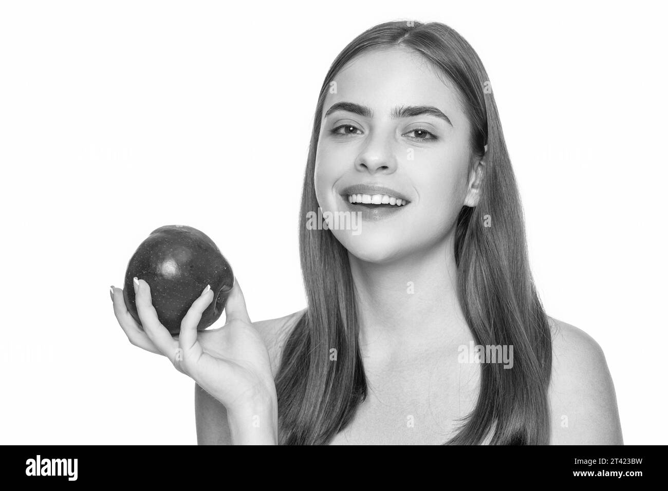 disintossicazione della pelle di donna felice isolato su bianco. disintossicazione della pelle della donna in studio. disintossicazione della pelle della donna Foto Stock