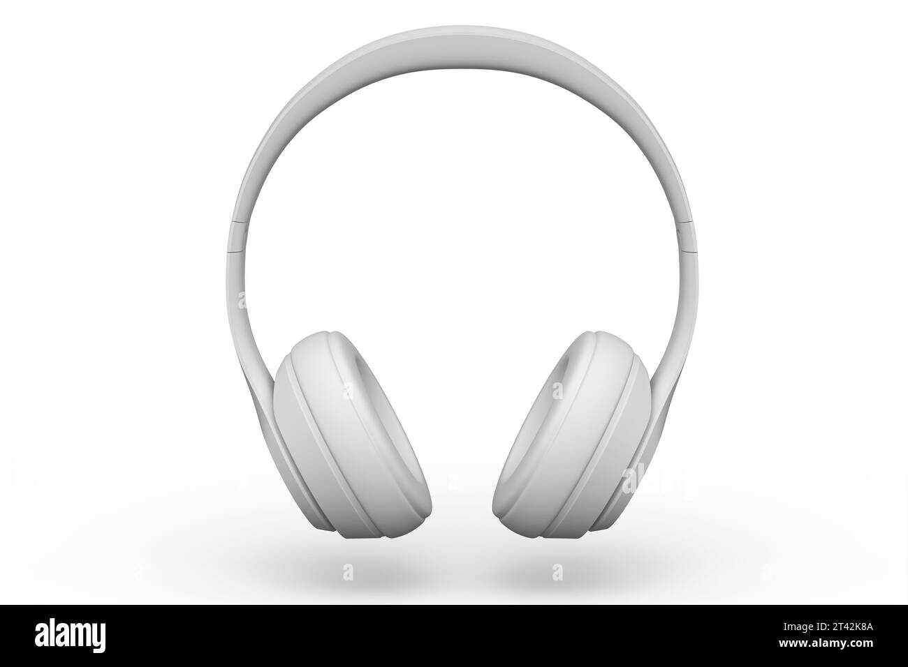 Cuffie per giochi professionali isolate su sfondo bianco monocromatico. 3D rendering di cuffie sovrauricolari e concetto di attrezzatura musicale Foto Stock