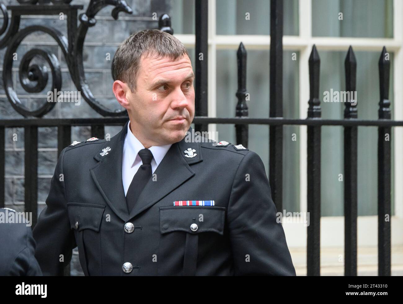 Alex Goss - Capo Sovrintendente, polizia del Galles del Nord / Heddlu Gogledd Cymru - arrivo a Downing Street il 23 ottobre 2023 per un incontro con Chris pH Foto Stock