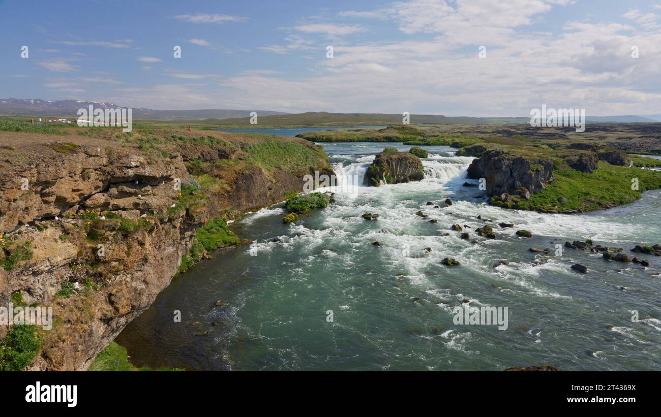 Fiume laxa, Húsavík, Islanda. Giugno 2023 Foto Stock