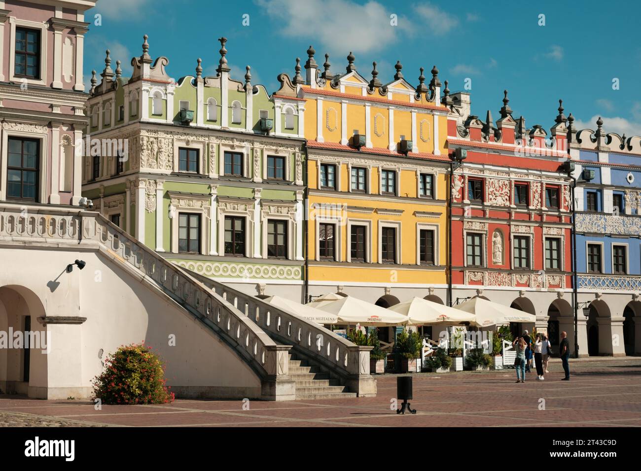 Piazza del grande mercato a Zamość, Polonia Foto Stock